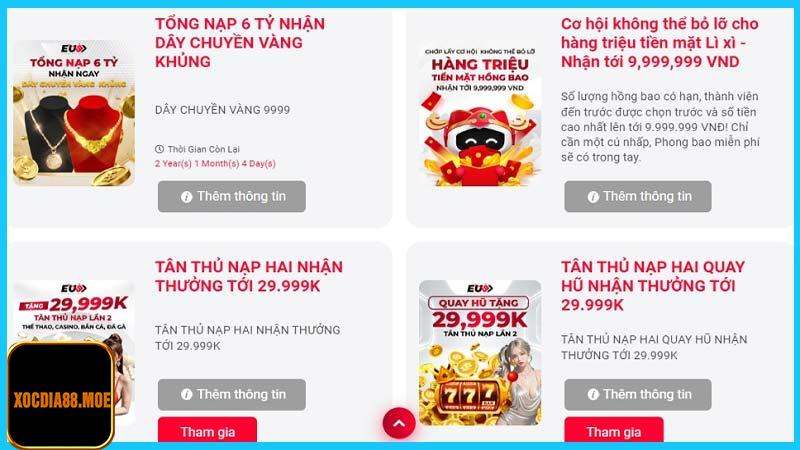 Cơn mưa lì xì tại xocdia88