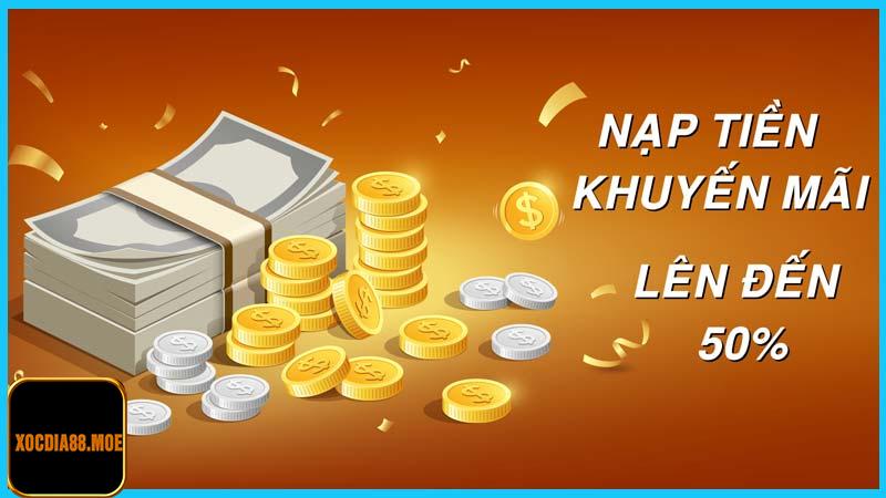 Thao tác nạp tiền xocdia88